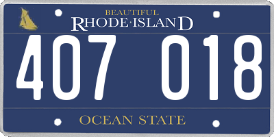 RI license plate 407018