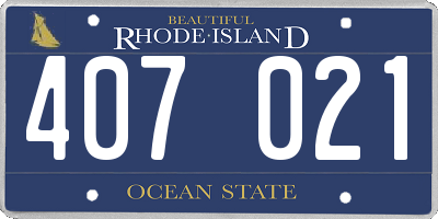 RI license plate 407021
