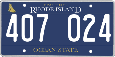 RI license plate 407024