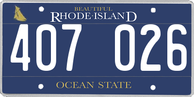 RI license plate 407026