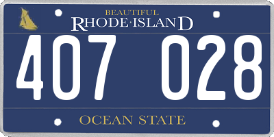RI license plate 407028