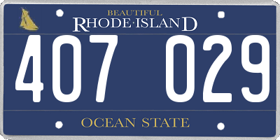 RI license plate 407029