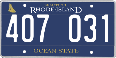 RI license plate 407031