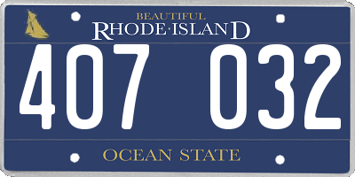RI license plate 407032