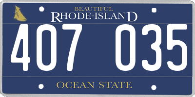 RI license plate 407035