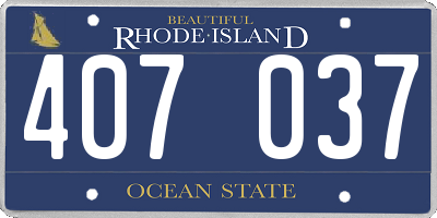 RI license plate 407037