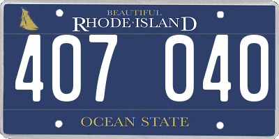 RI license plate 407040