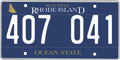 RI license plate 407041