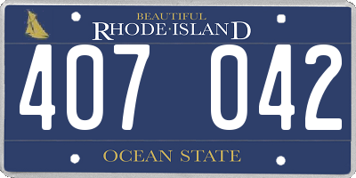 RI license plate 407042