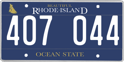 RI license plate 407044