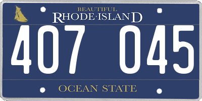 RI license plate 407045