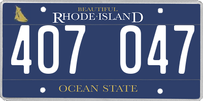 RI license plate 407047