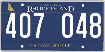 RI license plate 407048