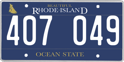 RI license plate 407049