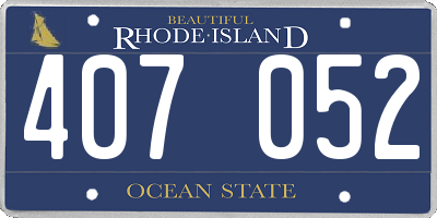 RI license plate 407052