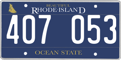 RI license plate 407053