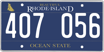RI license plate 407056