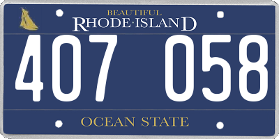 RI license plate 407058