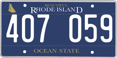 RI license plate 407059