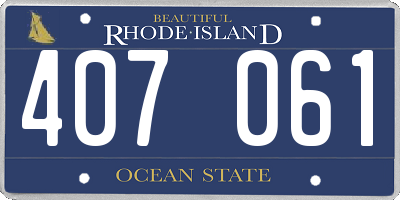RI license plate 407061