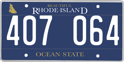 RI license plate 407064