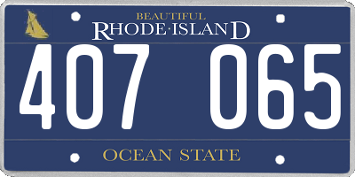 RI license plate 407065