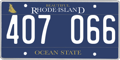RI license plate 407066