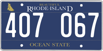 RI license plate 407067