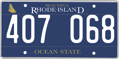RI license plate 407068