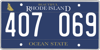 RI license plate 407069