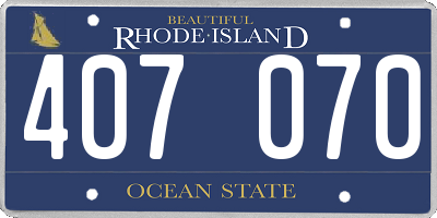RI license plate 407070