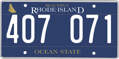 RI license plate 407071