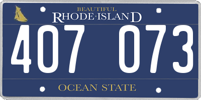 RI license plate 407073