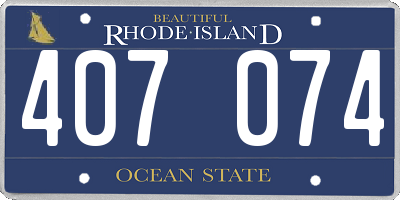 RI license plate 407074