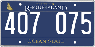RI license plate 407075