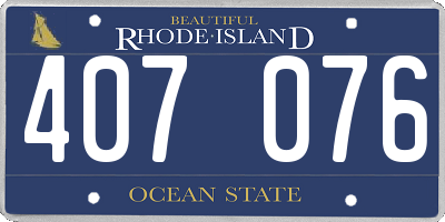 RI license plate 407076