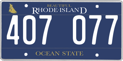 RI license plate 407077