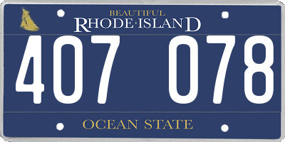 RI license plate 407078