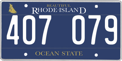 RI license plate 407079