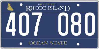 RI license plate 407080