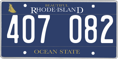 RI license plate 407082