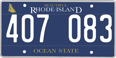 RI license plate 407083