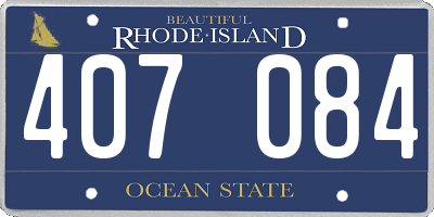 RI license plate 407084
