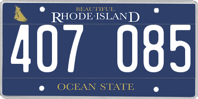 RI license plate 407085