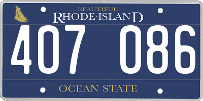 RI license plate 407086