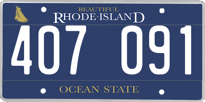 RI license plate 407091