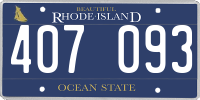 RI license plate 407093