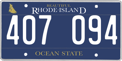 RI license plate 407094