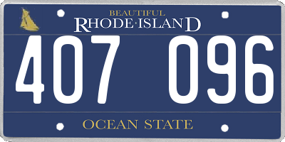 RI license plate 407096