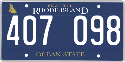 RI license plate 407098